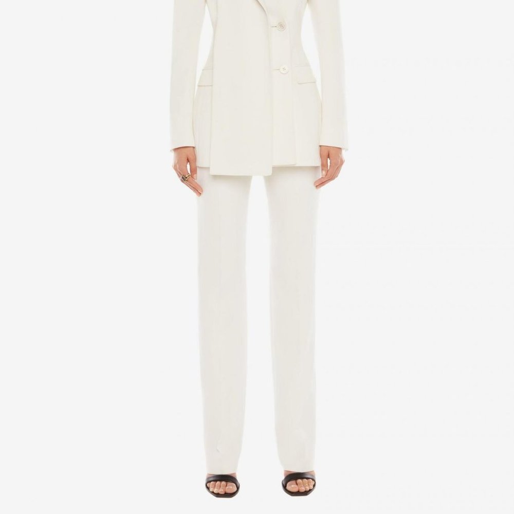 Alexander McQueen - Grain De Poudre Long Cigarette Trouser - Soft White